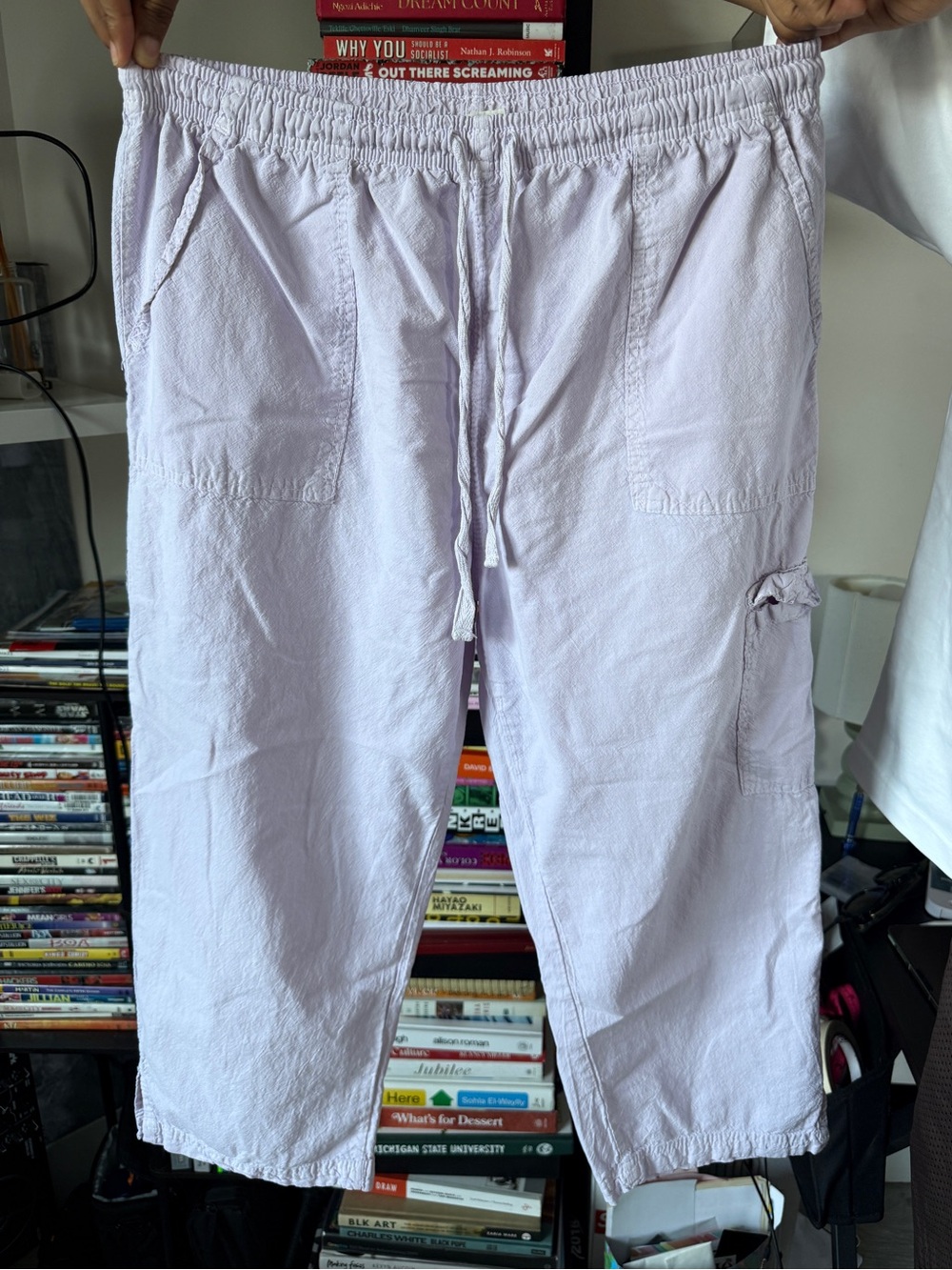 Lilac Drawstring Capris